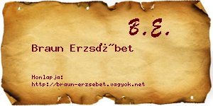 Braun Erzsébet névjegykártya